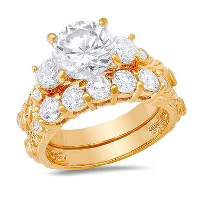 Sterling Silver Cubic Zirconia Wedding Ring Set by Roberto Martinez
