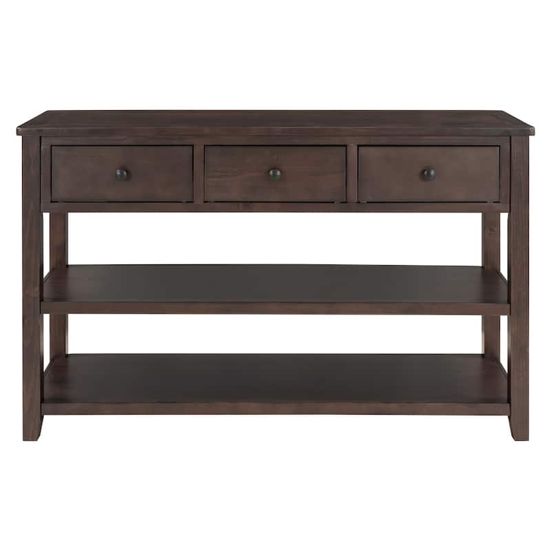 Retro Design Console Table with Two Open Shelves