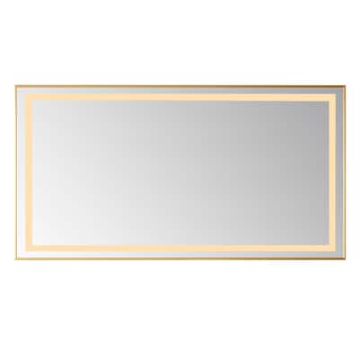 60" Rectangular LED Lighted Accent Bathroom/Vanity Wall Mirror - 60