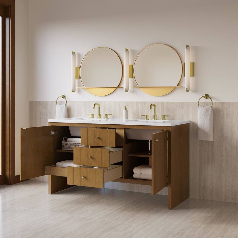 James Martin Vanities 435-V60D-3WZ Hudson 60" Free Standing Double