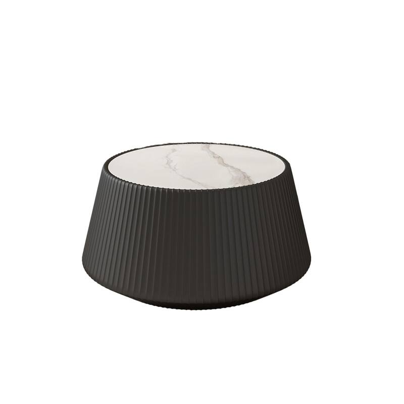 Grey Pattern Light Sinterd Stone Cup Shape Leather Modern Coffee Table