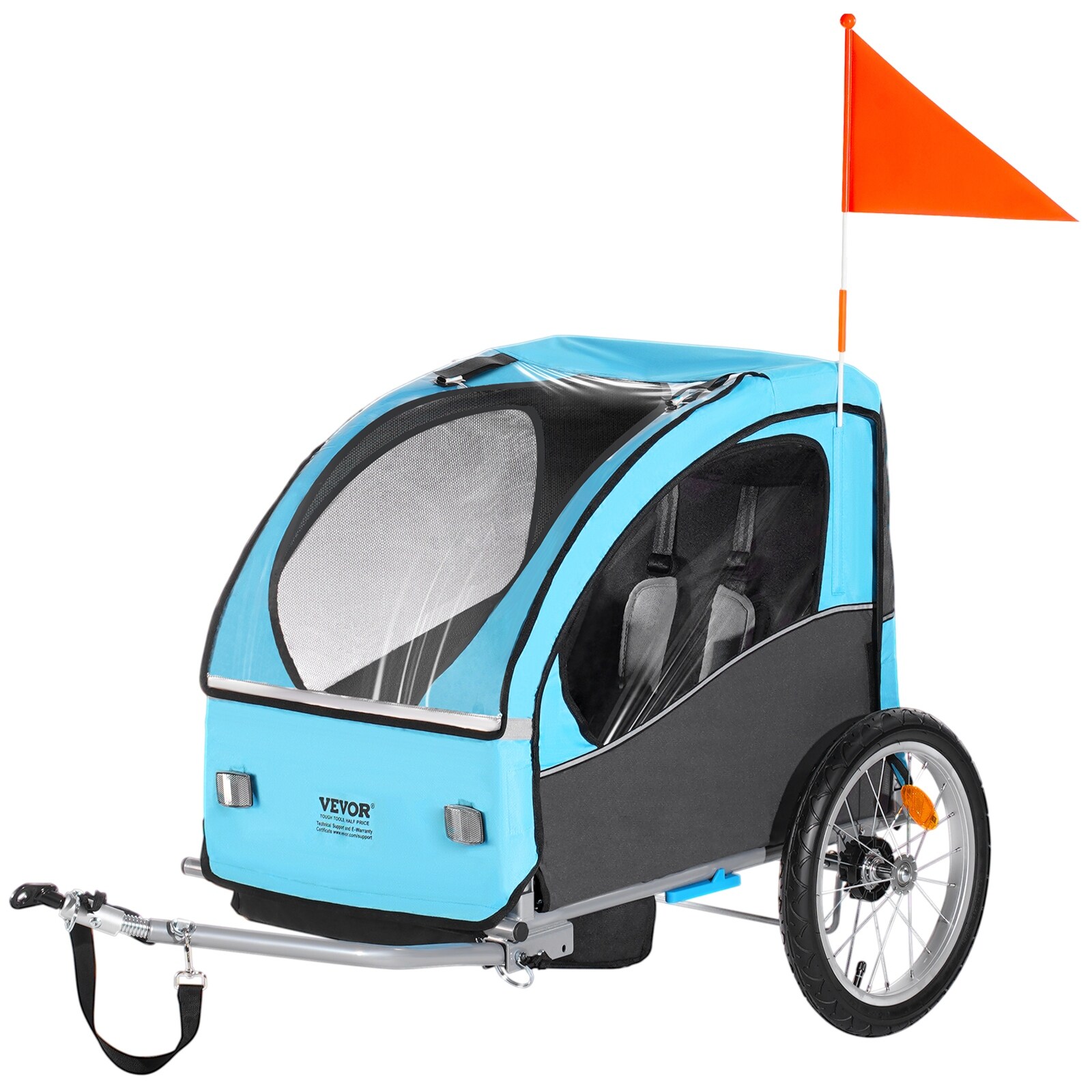 Aosom Bike Trailer for Kids In1 Foldable Child Jogger Stroller Baby Stroller Transport Carrier with Shock Absorber System Rubber Tires Adjustable