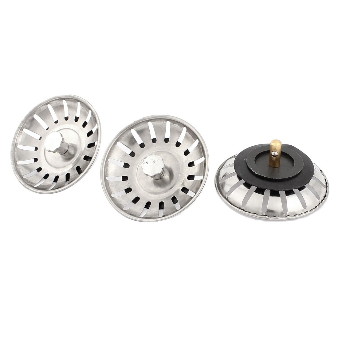 Shop 3 Pcs 8cm Dia Kitchen Drain Basket Stopper Waste Plug Sink Strainer Overstock 17591880