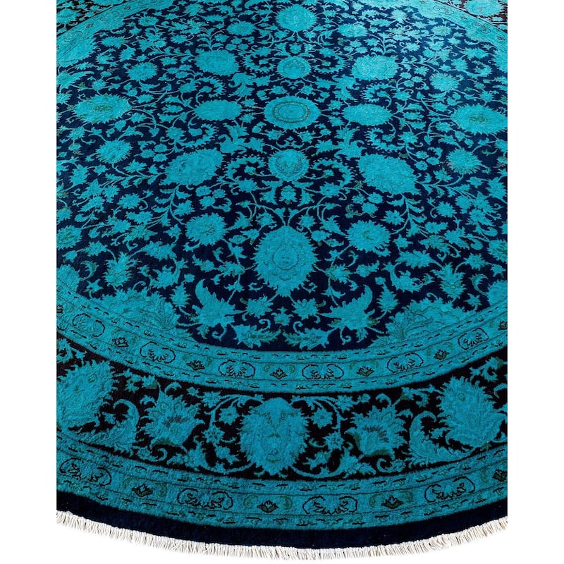 Fine Vibrance, One-of-a-Kind Hand-Knotted Area Rug - Purple, 7' 10" x 8' 1" - 7' 10" x 8' 1"