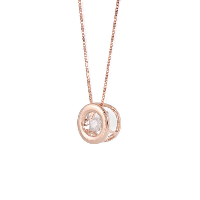 1/10ct TDW Diamond Solitaire Pendant Necklace in 10k Gold for Women