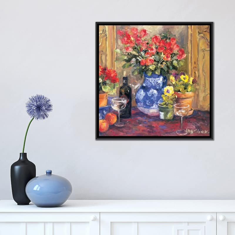 iCanvas "Red Flowers" by Allayn Stevens Framed Canvas Print