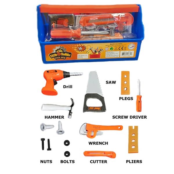 slide 2 of 7, Handyman Contruction Toy Set for Kids