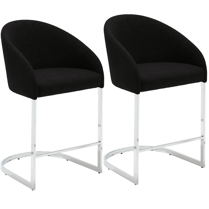 26" Fabric Upholstered Counter Height Bar Stools with Arms - 37" H x 22.4" W x 22" D