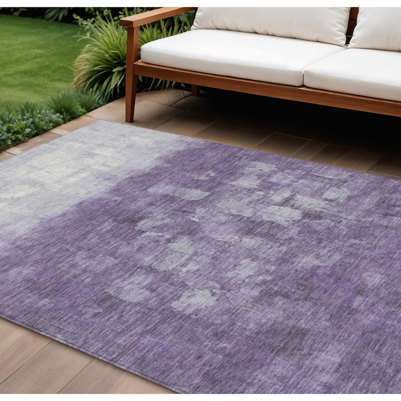 HomeRoots Abstract Transitional Rectangle Outdoor Rug - 9' X 12'
