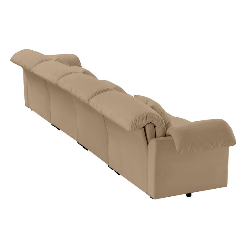 154.7" Velvet 4-Seater Oversized Sofa, Cloud Cushions and Storage Seats