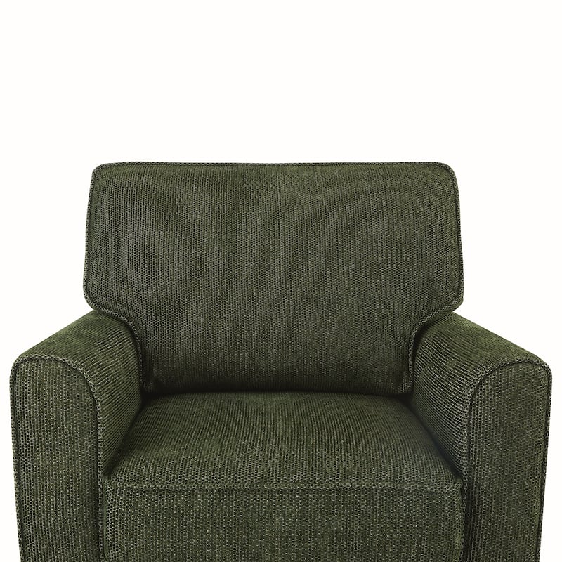 Chenille Swivel Barrel Armchair With Side Pockets
