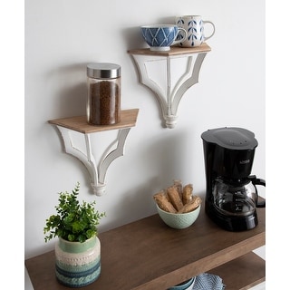 Kate and Laurel Corbett Rustic Wood Shelf Set - 2 Piece