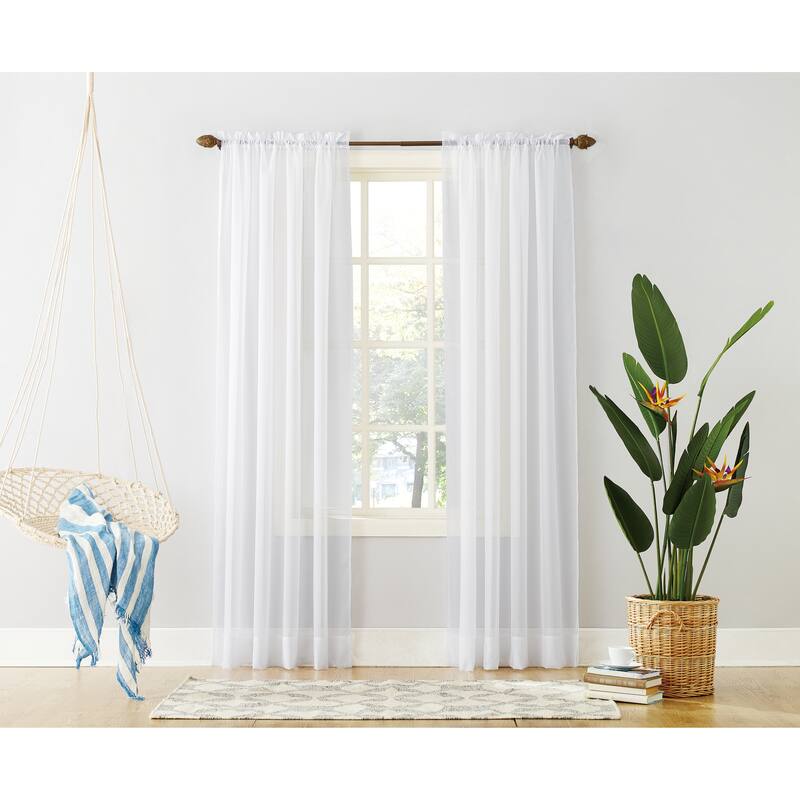 No. 918 Calypso Voile Sheer Rod Pocket Curtain Panel, Single Panel