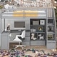 preview thumbnail 17 of 31, Twin Size Loft Bed With L-Shaped Desk,Drawers,Cabinet