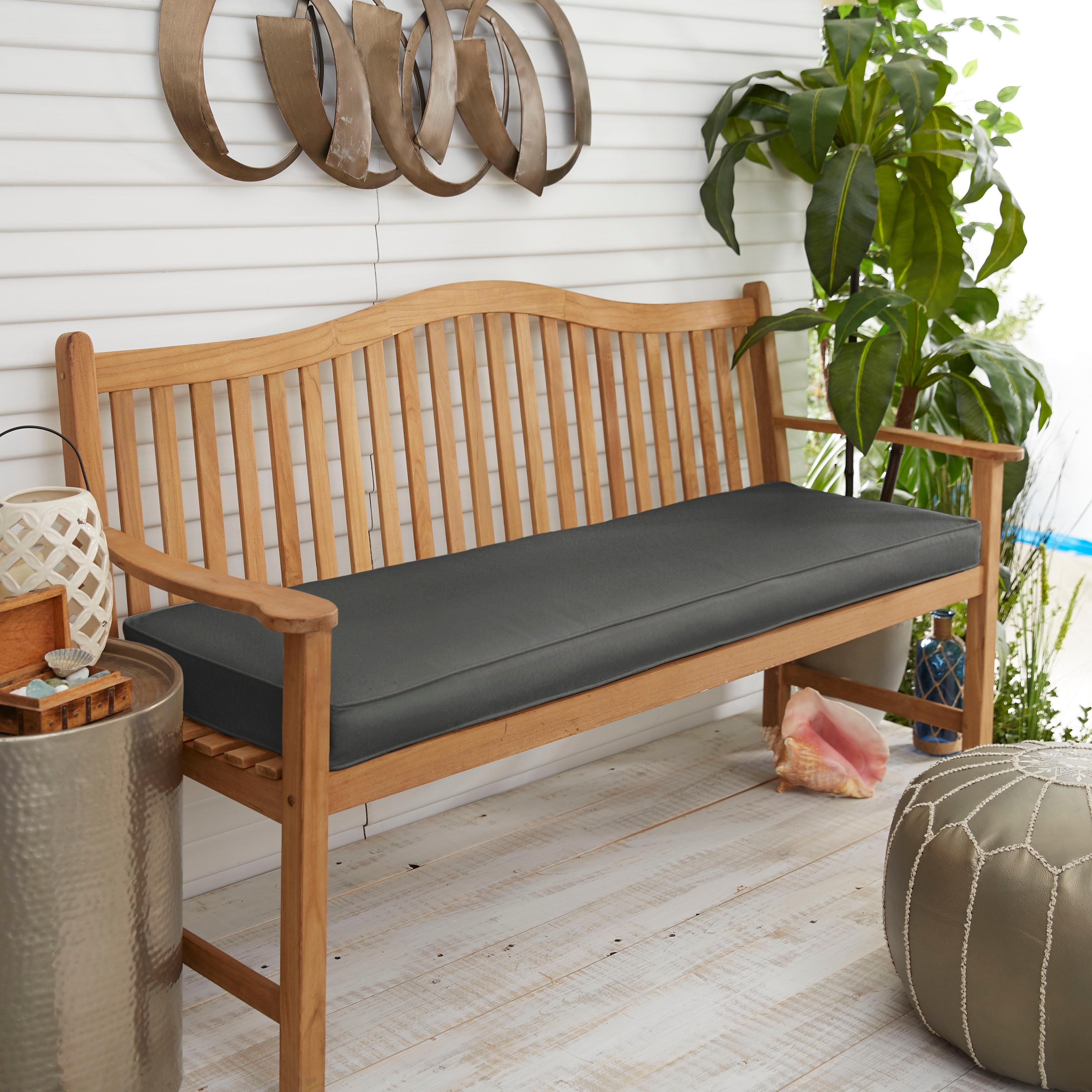 Charcoal bench cushion sales