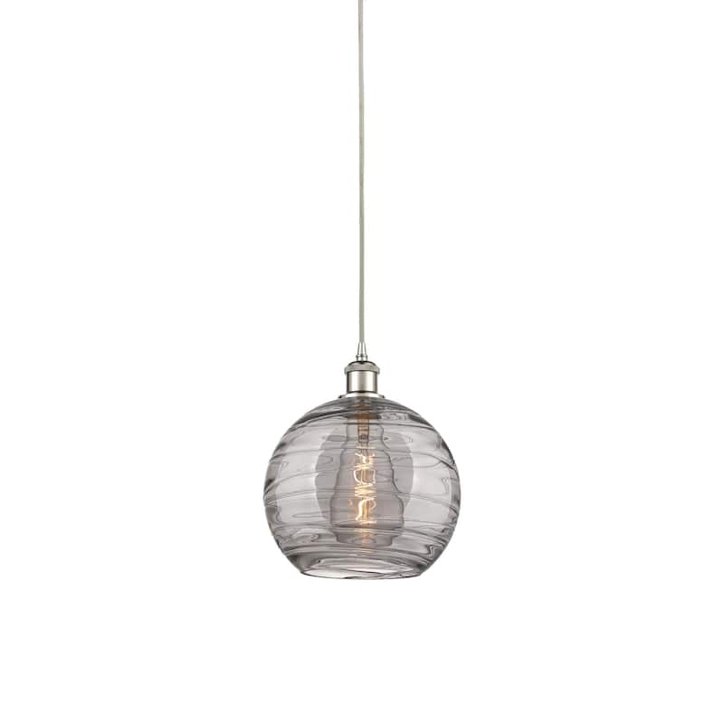 Innovations Lighting 516-1P-12-10 Athens Pendant Athens Deco Swirl 10" - Polished Nickel