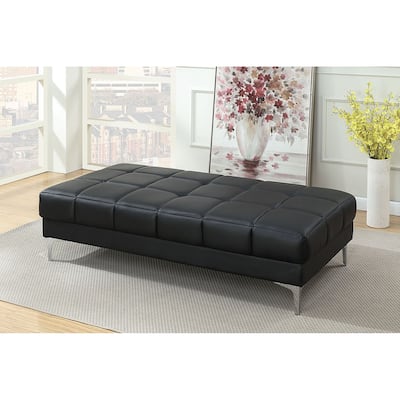 Tufted Bonded Leather Ottoman
