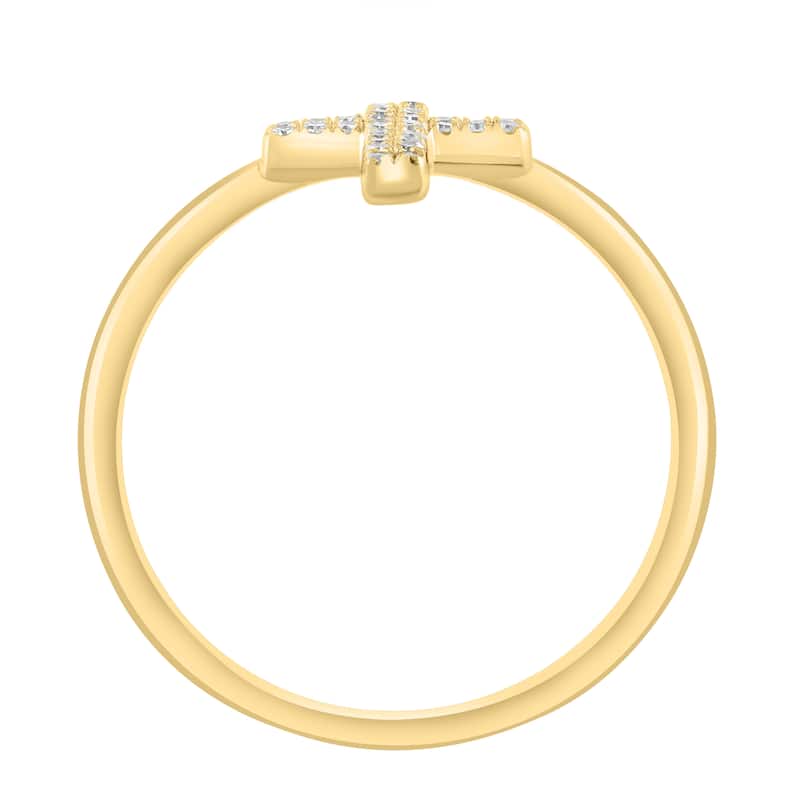 EFFY Gold over Silver Diamond Cross Ring