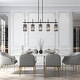 preview thumbnail 15 of 15, Aulia Modern 5-Light Crystal Chandelier Linear Black Kitchen Island Lights - L 45.6" x D 4.5" x H 15.5"