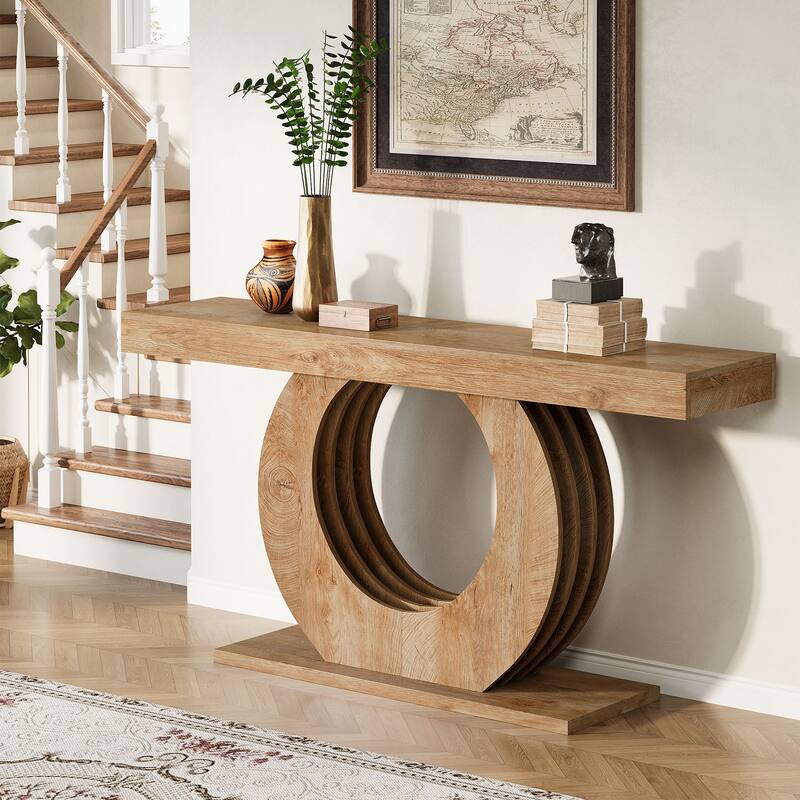63" Console Table, Long Sofa Entryway Accent Table, Living Room Hallway Behind Sofa Table