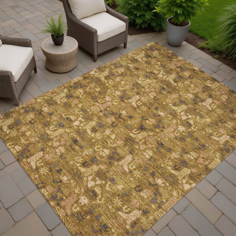 Machine Washable Indoor/ Outdoor Cowboy Dallas Chantille Rug