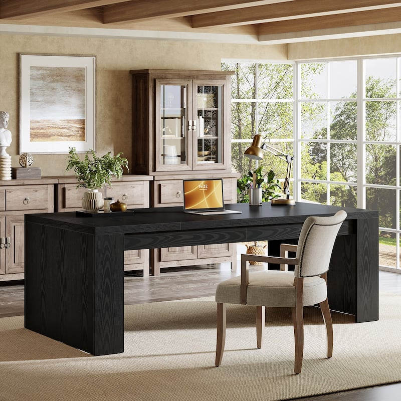 70.9" Wood Computer Desk, Executive Office Desk, Home Office Writing Workstation Business Accent Desk