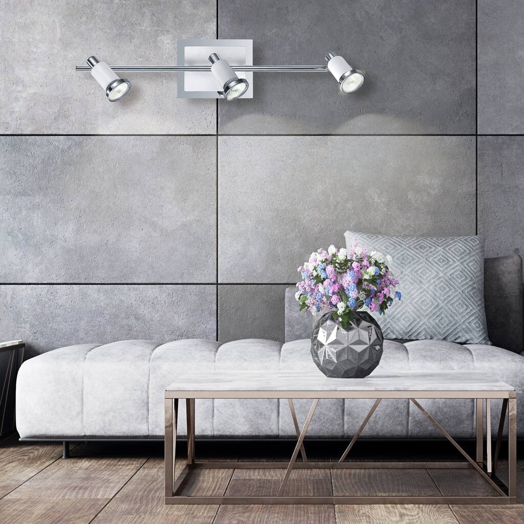 Eridian 3-light Chrome and Shiny White Track Light