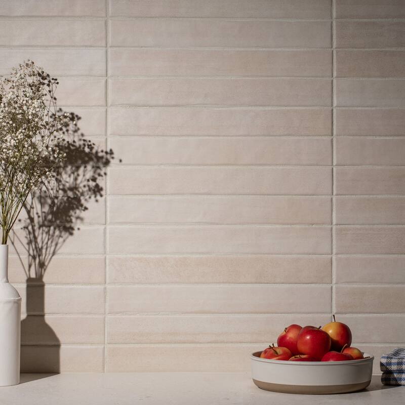 Adobe 2"x16" Glazed Porcelain Subway Wall and Floor Tile - Dusty Matte - Sample swatch