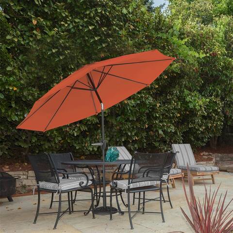 Pure Garden 10ft Aluminum Patio Umbrella with Auto Tilt and Easy Crank