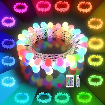 USB Powered 16 Colors 21.3FT 50 LED Globe Balls Light - Standard