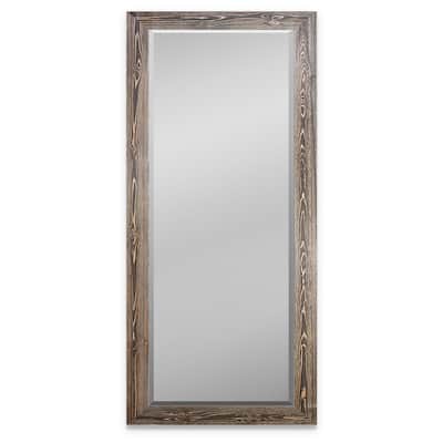 Barnwood Wood Full Length Mirror - Distressed Walnut-62X27 - Walnut Barnwood - 62X27