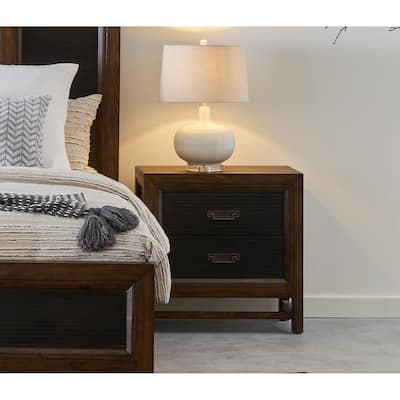 2-drawer Nightstand, No Assembly Required, Two-Tone Finish