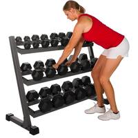 XMark Fitness 4 ft. Three Tier Dumbbell Rack XM-4439 - Holds 10 Pair