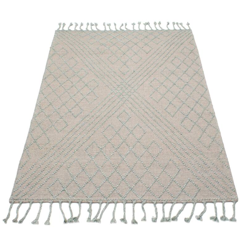 ECARPETGALLERY Braid weave Sienna Grey Wool Rug - 5'0 x 8'2