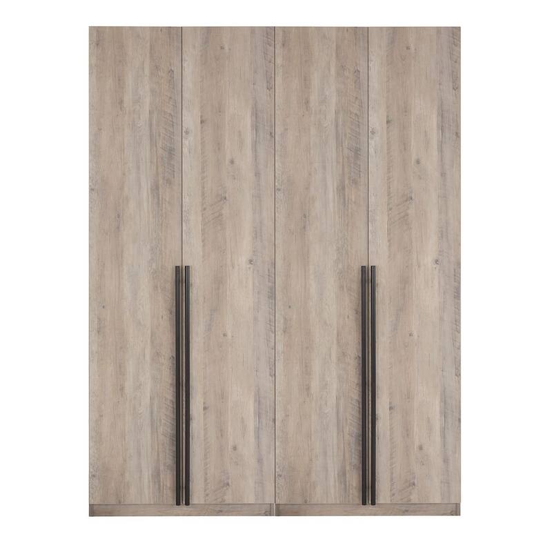 Manhattan Comfort Lee Modern 1.0 Freestanding Wardrobe Closet Armoire Set of 2
