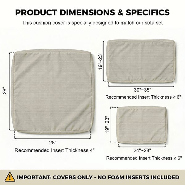 Spiareal 8-Piece Waterproof Patio Cushion Covers - Stretch Sofa Cover Set With Tropical Pattern 6 thumbnail image