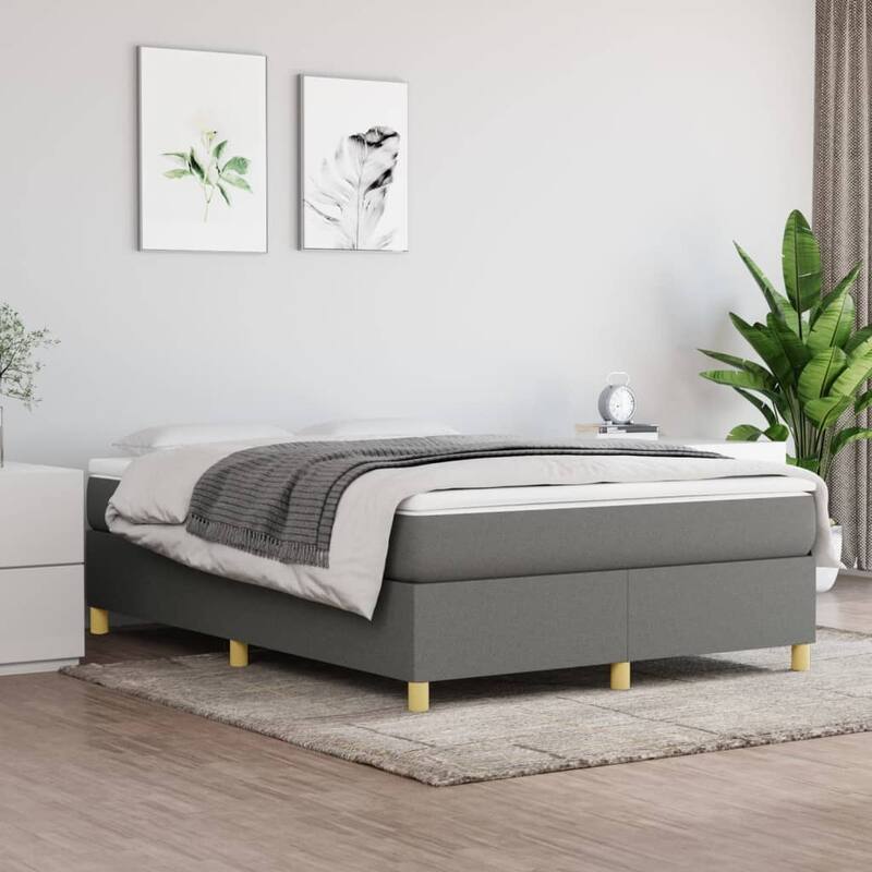 vidaXL Box Spring Bed Base Platform Bed Frame with Mattress for Bedroom Fabric
