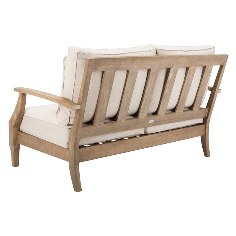 SAFAVIEH Couture Martinique Wood Patio Loveseat - 56"W x 35"D x 32"H