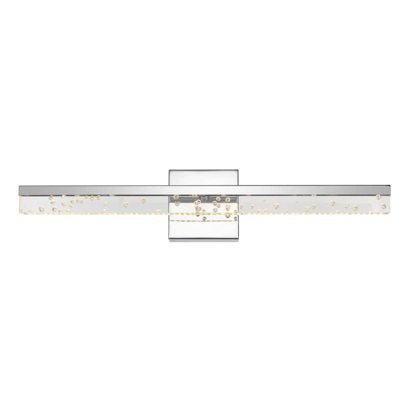 Baxter 22" 1-Light Modern Contemporary 360-Degree Rotatable Iron/Seeded Acrylic Integrated LED Vanity Light, by JONATHAN Y