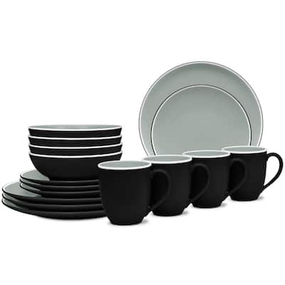Noritake ColorTrio 16-Piece Coupe Dinnerware Set, Service For 4