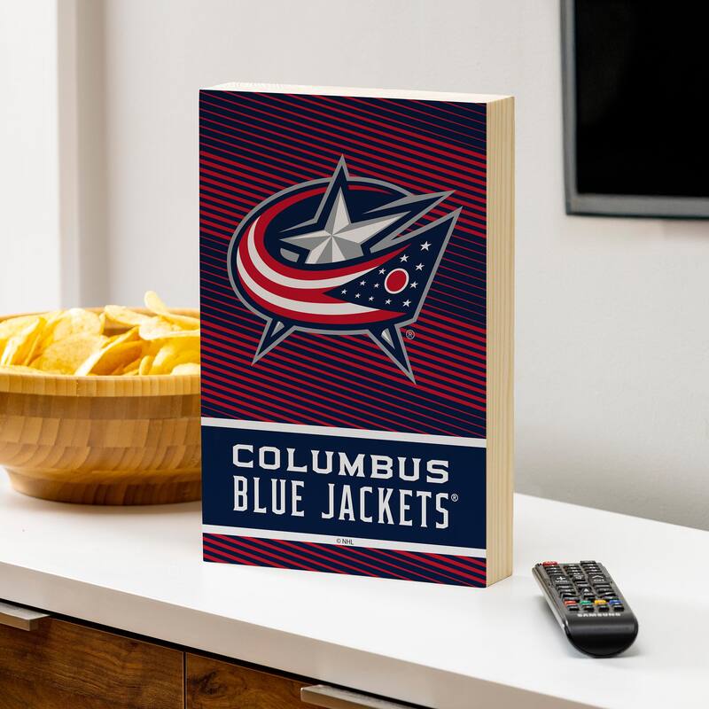 Columbus Blue Jackets Wooden Tabletop Mantel Shelf Sign - 8" x 12"