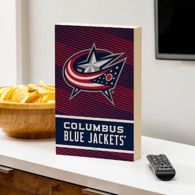 Columbus Blue Jackets Wooden Tabletop Mantel Shelf Sign