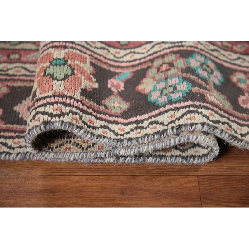 Hand Knotted Oriental 100% Wool Carpet Traditional Medallion Pink Hamedan Area Rug - 8' 11'' X 6' 5''