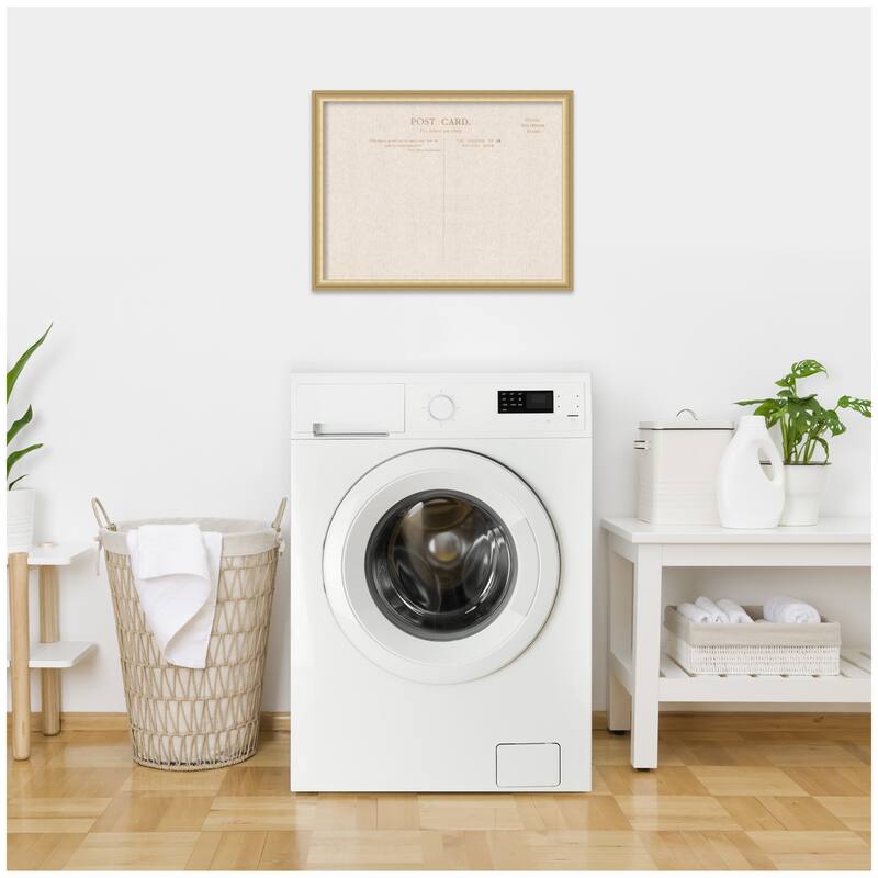 Kate and Laurel Framed Fabric Pinboard Linen Vintage Post Card Wall Organization