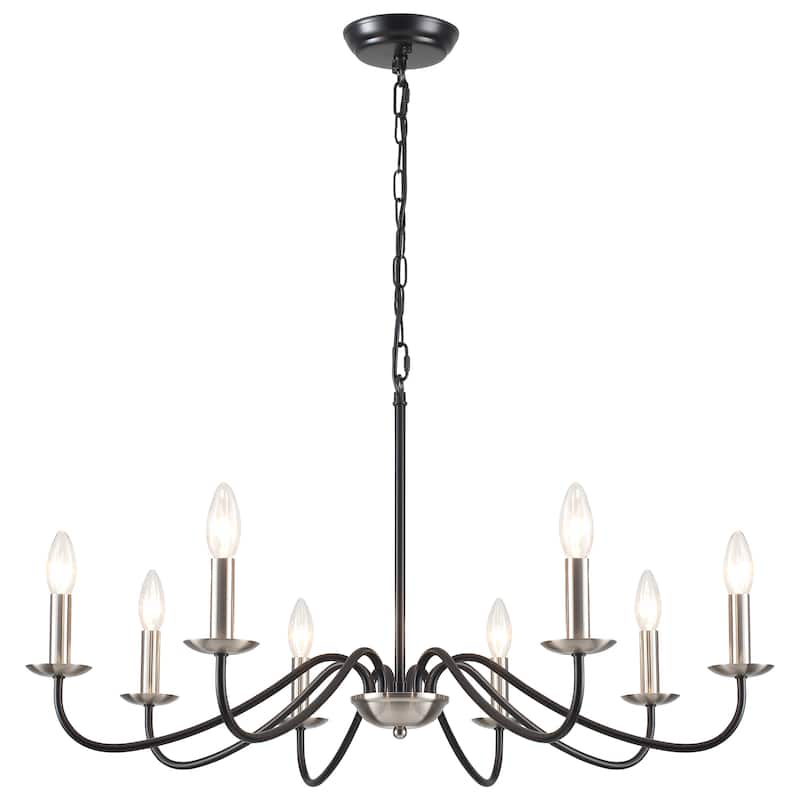 8-Light 30.7 in. Farmhouse Chandeliers for Bedroom Living Room Study