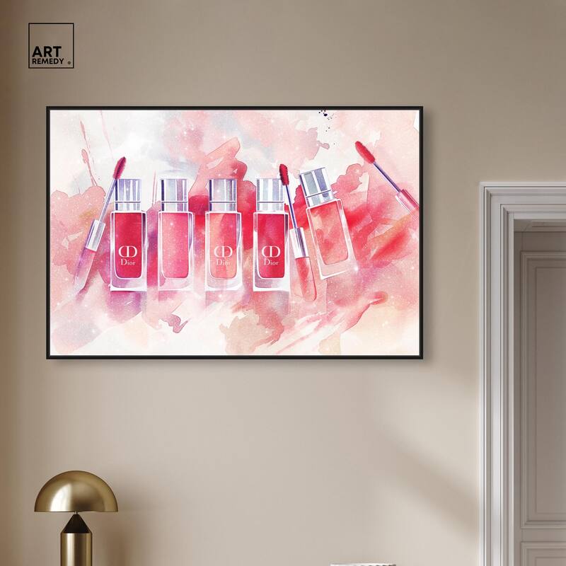 Lip Gloss Splash Canvas by Art Remedy