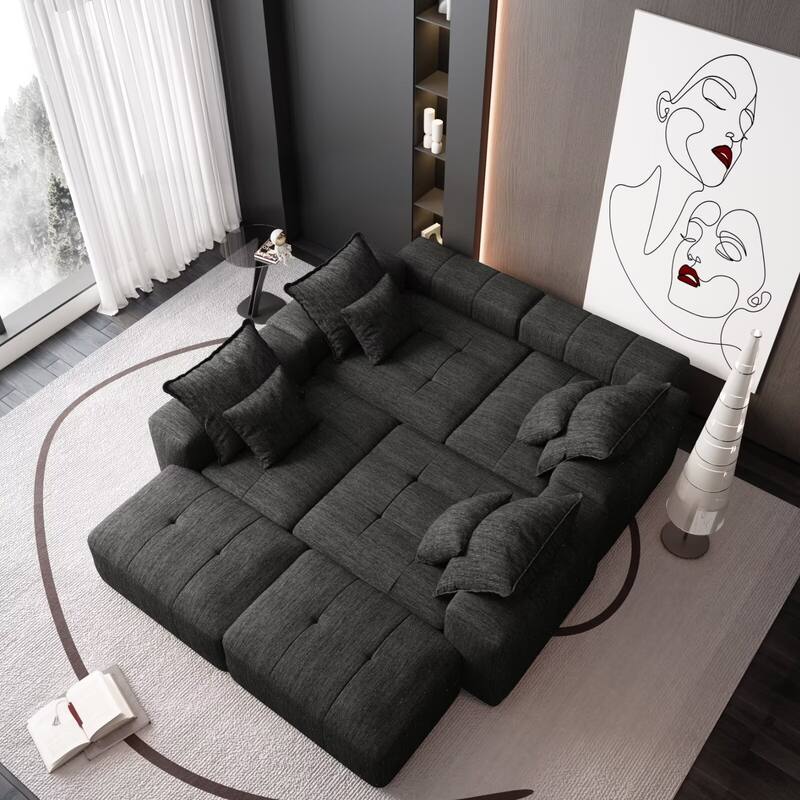 Oversized Modular Sectional Sofa,Sparkling Chenille Fabric,DIY Sofa
