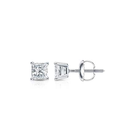 Auriya 1/3ctw Princess-cut Diamond Stud Earrings 14k Gold