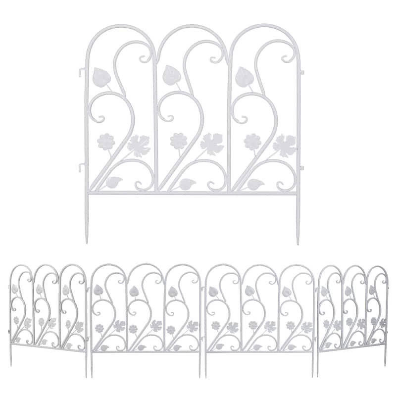 5X Folding Decorative Garden Fence Iron Animal Barrier Flower Border ...