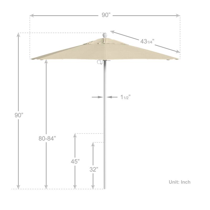 California Umbrella 7.5' Venture Series Patio Umbrella, White Aluminum Pole Fiberglass Ribs Push Lift, Pacifica Pacific Blue